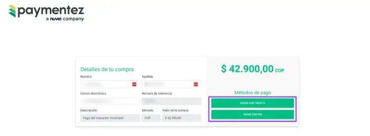 pago semaforización envigado pse