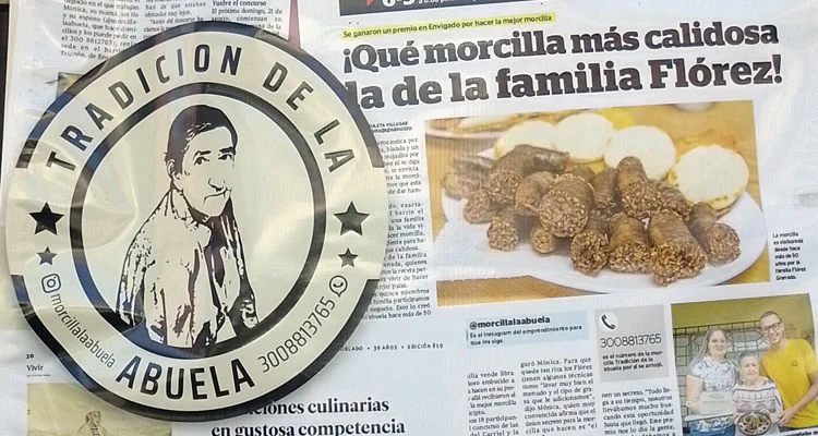 Recorte de periodicos sobre morcilla de la abuela