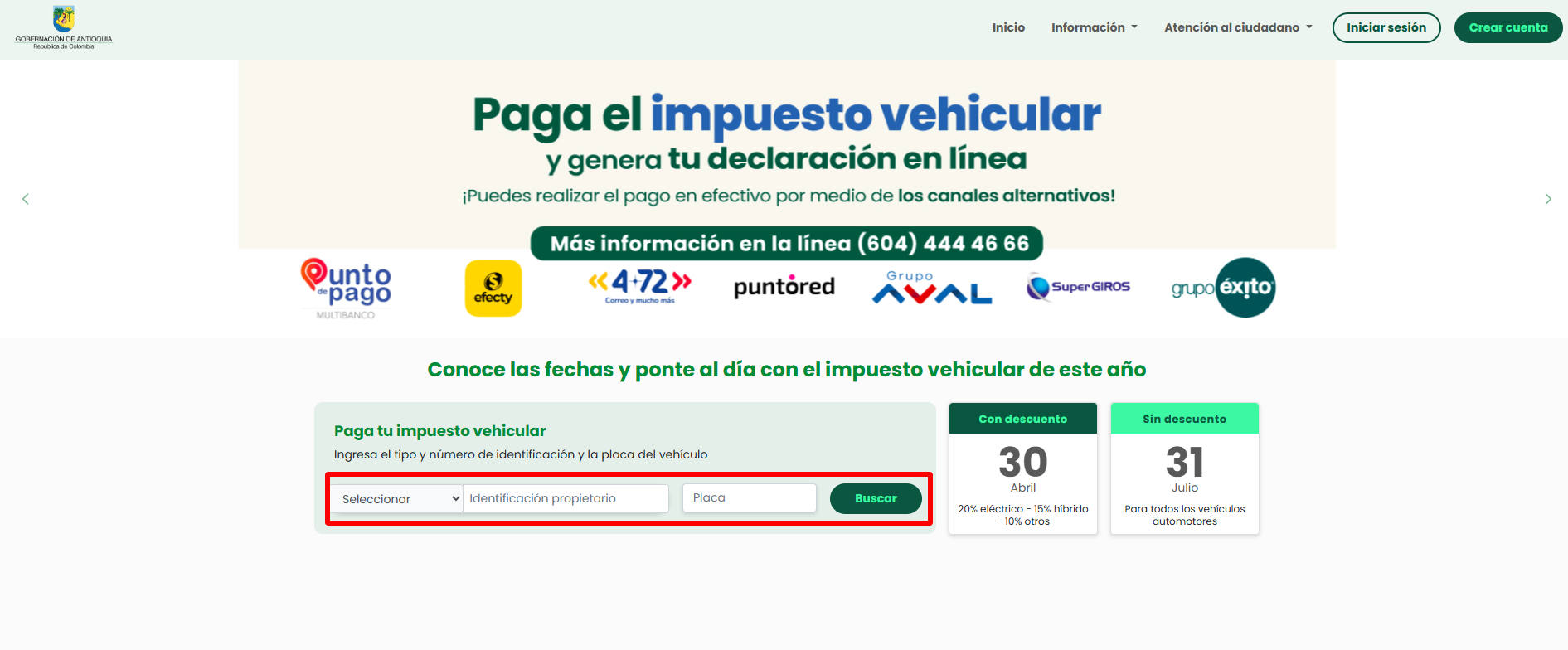 página oficial de vehiculos antioquia