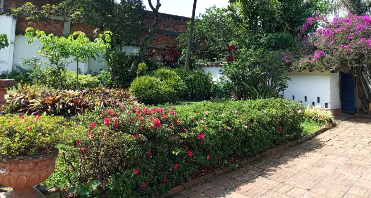 jardines de la entrada a la casa blanca envigado