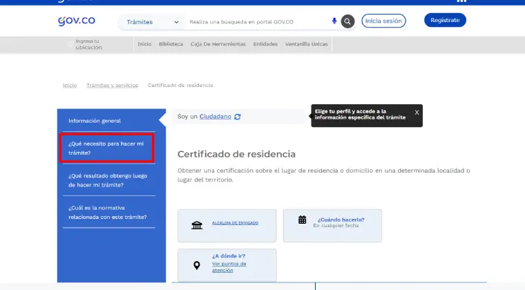 Enlace de que necesito para hacer mi tramite