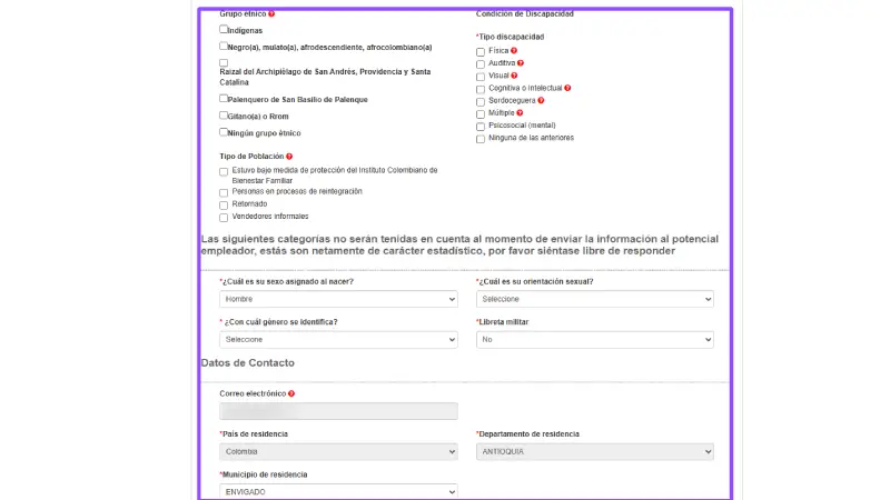 informacion de contacto
